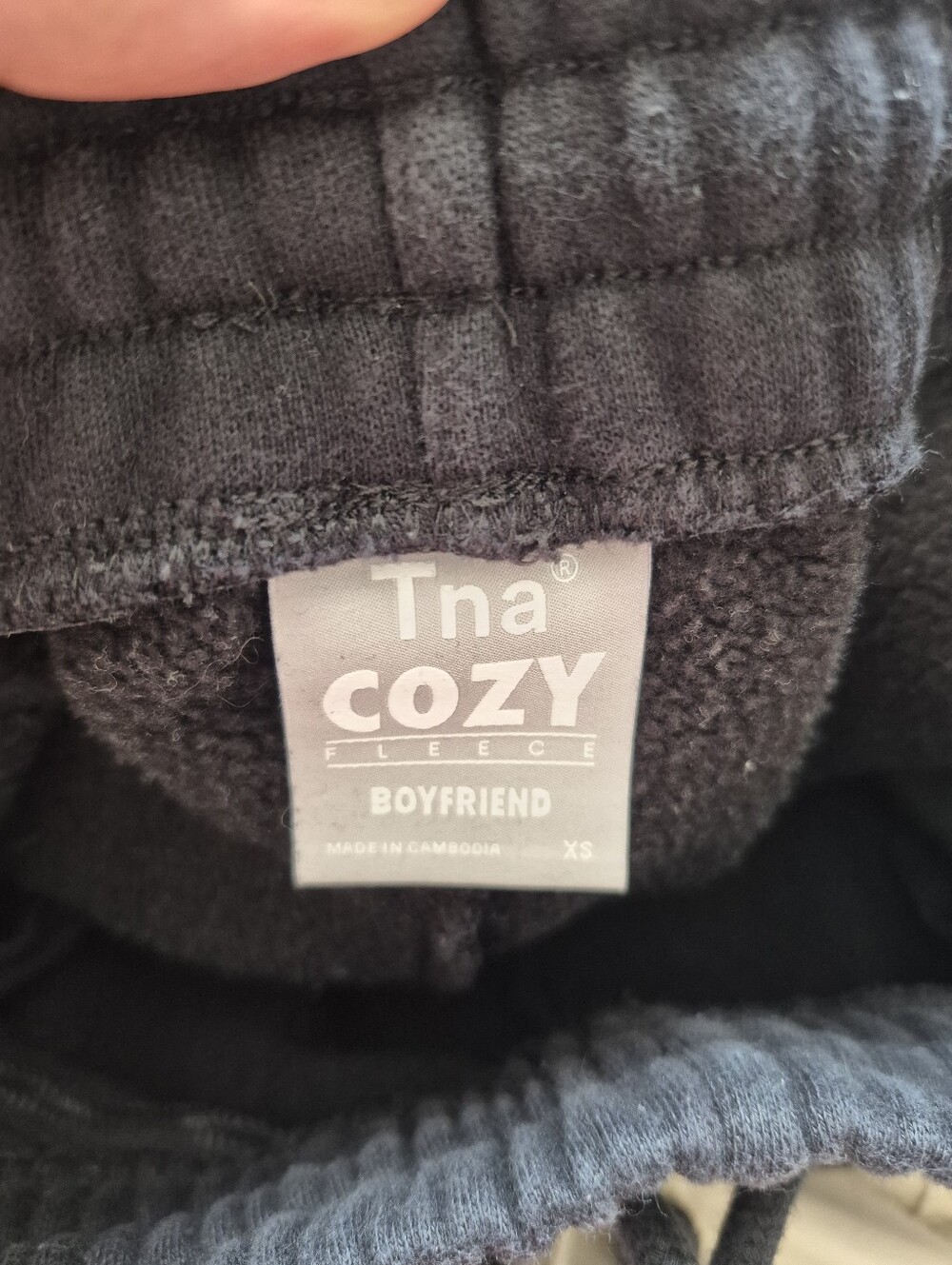TNA Aritzia Women's Athleisure Boyfriend Cozy Fleece Black Sweatpants Size XS - Picture 5 of 6